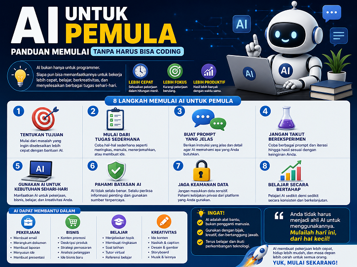 AI untuk Pemula: Panduan Memulai Tanpa Harus Bisa Coding